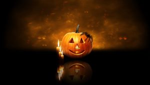 Download Wallpaper Halloween Pumpkin Spider Candles 9