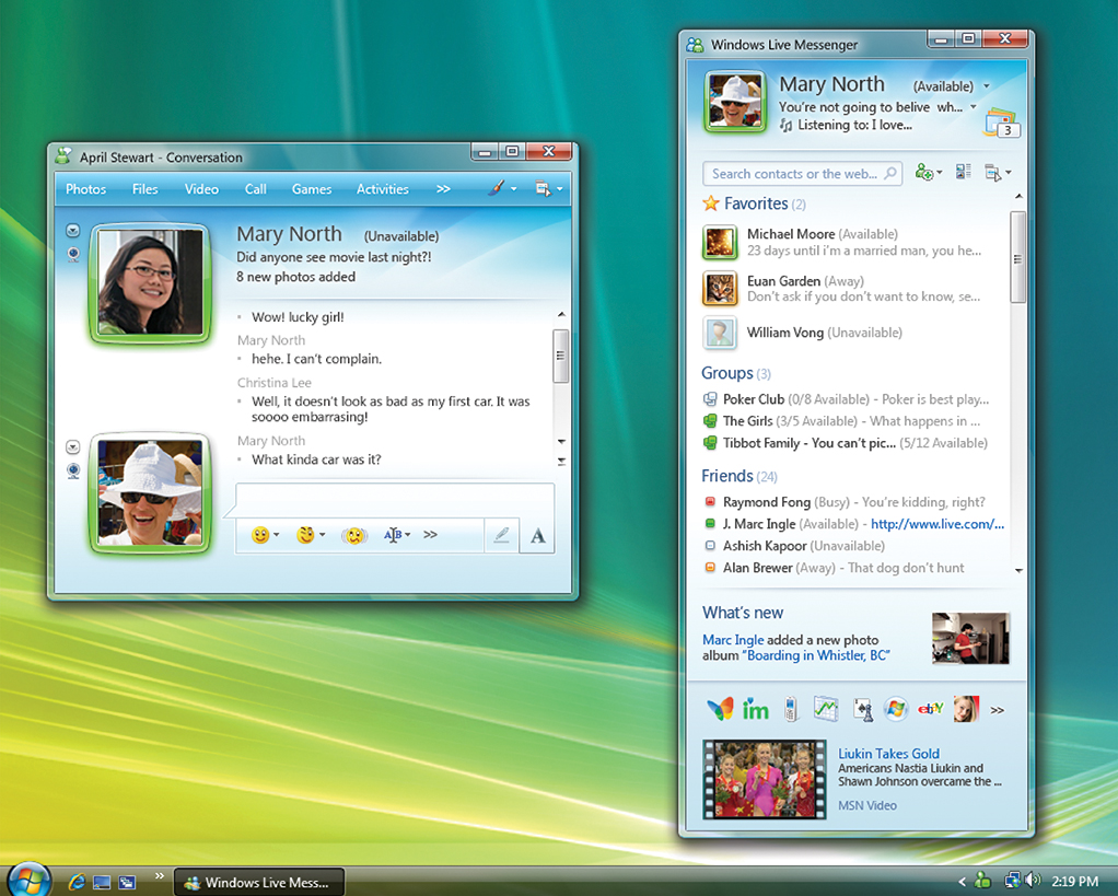 msn skype desktops